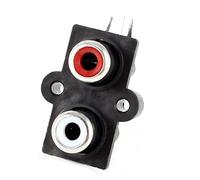 sourcing map Rouge/Blanc - 2 x RCA Femelle vidéo/AV Prise Jack PCB Connecteur Angle Droit