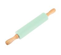 sourcing map Rouleau à pâtisserie en silicone anti-adhésif de 30,5 cm avec poignée en bois pour la maison, la cuisine, la pâte, les biscuits, la pâtisserie, vert clair
