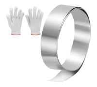 sourcing map Rouleau de bande métallique clignotante en aluminium, 3 cm x 2 m, 0,2 mm d'épaisseur, avec gants pour réparation de maison, étanchéité, fenêtre, porte