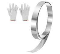 sourcing map Rouleau de bande métallique clignotante en aluminium, 3 cm x 2 m, 1 mm d'épaisseur, avec gants pour réparation de maison, étanchéité, fenêtre, porte