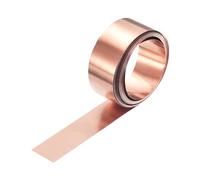 sourcing map Rouleau de feuille de cuivre 2000 mm x 10 mm x 0,05 mm, bande de cuivre pur à 99,9 %, plaque métallique clignotante pour projets d'électricité (plusieurs tailles)