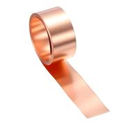 sourcing map Rouleau de feuille de cuivre clignotant de calibre 32, 0,2 mm d'épaisseur, 99,95 % de cuivre pur, plaque métallique de 2 cm de large x 2 m pour réparation de toiture, projet de bricolage