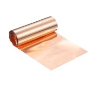 sourcing map Rouleau de feuille de cuivre pur, 0,02 mm d'épaisseur, 99,95 % de cuivre pur, 9,9 cm de largeur x 3 m pour réparation de toiture, projet de bricolage et électricité