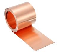 sourcing map Rouleau de feuille de cuivre pur, 0,5 mm d'épaisseur 24 Ga, cuivre T2 clignotant, 1070 mm x 50 mm, bande de cuivre souple pour travaux manuels, réparation de maison électrique