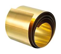 sourcing map Rouleau de feuille de laiton, 0,3 x 50 x 1000 mm, bande en laiton doré pour travaux manuels, réparations électriques, mise à la terre