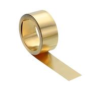 sourcing map Rouleau de feuille de laiton clignotante pour travaux manuels, travaux manuels, réparations et projets électriques, 0,1 x 15 x 3000 mm (L x l x L), doré