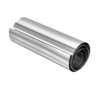 sourcing map Rouleau de feuille en acier inoxydable 304, 0,3 mm x 150 mm x 1 m, finition polie pour travaux manuels, équipements électroniques, ton argenté