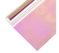 sourcing map Rouleau de film irisé pour fenêtre - 15,2 x 99,1 cm - Tissu PVC holographique irisé - Rouleau de papier vinyle transparent pour loisirs créatifs, emballage cadeau, décoration de sac