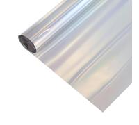 sourcing map Rouleau de film irisé pour fenêtre - 30,5 x 99,1 cm - En PVC holographique irisé - Pour bricolage, emballage cadeau, décoration de sac - Argenté laser