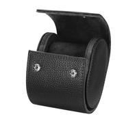 sourcing map Rouleau de montre de voyage portable en cuir à fente unique pour homme et femme, organiseur de rangement de montres avec coussins amovibles pour voyage, rangement à domicile, noir texturé