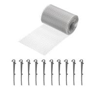 sourcing map Rouleau de protection de gouttière en aluminium, 6,1 m x 15,9 cm, grille épaisse de protection des feuilles avec clips gris pour les feuilles, brindilles, branches, débris