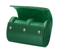 sourcing map Rouleau de voyage pour montres - Étui de voyage portable en cuir à 2 emplacements pour homme et femme - Organisateur de rangement avec coussin amovible pour voyage, affichage, vert foncé