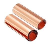 sourcing map Rouleau Feuille Cuivre Plaque Bobine Métal 1000mm x 100mm x 0.01mm 2pcs