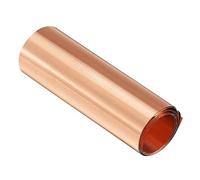 sourcing map Rouleau Feuille Cuivre Plaque Bobine Métal 1000mm x 100mm x 0.03mm