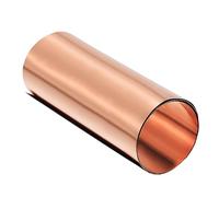 sourcing map Rouleau Feuille Cuivre Plaque Bobine Métal 1000mm x 200mm x 0.1mm