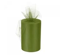 sourcing map Rouleaux de ruban de tulle - 15,2 cm - 91,4 m - Vert olive - Pour emballage de Noël, mariage, loisirs créatifs