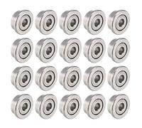 sourcing map Roulement à Billes à Bride F681XZZ 1,5 x 4 x 2mm Double Métallique Blindage (GCr15) Chrome Acier Roulements 20Pcs