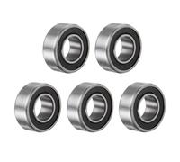sourcing map Roulement à Billes à Gorge Profonde R188-2Rs, 5 Pièces 1/4" x 1/2" x 3/16" en Acier Au Chrome Z2 à Double Étanchéité en Caoutchouc