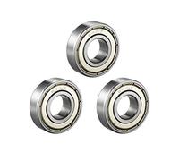 sourcing map Roulement à billes gorge profond 6001Z seul bouclier 12mmx28mmx8mm Acier chromé 3pcs