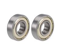 sourcing map Roulement à Billes Gorge Profonde Rainure Z2 12 x 28 x 8mm Double Blindé Chrome Acier 6001ZZ 2Pcs