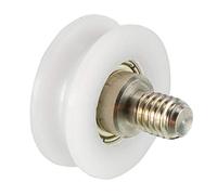 sourcing map Roulement Rouleau avec Filetée Tige 22 x 8mm M6 U Rainure pour Coulissante Porte Piste Guide Nylon Blanc