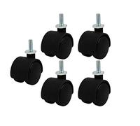 sourcing map Roulette Pivotante 1,2" Roues en Nylon Tige Filetée M6 5pcs