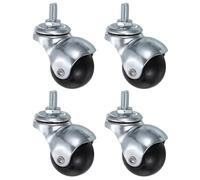 sourcing map Roulettes Pivotantes à Billes de 1,5 Pouce, 4 Pièces, Roulettes Pivotantes à Tige Filetée à 360 Degrés pour Meubles, Ton Argenté