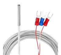 sourcing map RTD PT100 Sonde de capteur de température, contrôleur de température de -50 à 200 °C, thermocouple en acier inoxydable, étanche, avec borne à 3 fils, 5 m