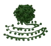 sourcing map Ruban à pompons de 9,1 m de large, 2,5 cm de large, vert kaki, bordure à franges à coudre pour loisirs créatifs, rideaux, vêtements, oreillers, décoration de la maison