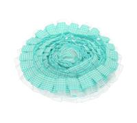 sourcing map Ruban à volants vichy à 2 couches - 4,6 m x 3,5 cm - En mousseline de soie - Pour couture, loisirs créatifs, robe et décoration d'intérieur - Turquoise