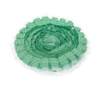 sourcing map Ruban à volants vichy à 2 couches - 4,6 m x 3,5 cm - En mousseline de soie - Pour couture, loisirs créatifs, robe et décoration d'intérieur - Vert