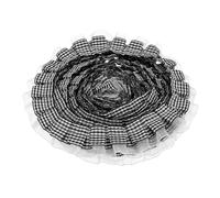 sourcing map Ruban à volants vichy à 2 couches - 4,6 m x 3,5 cm - En mousseline de soie - Pour couture, loisirs créatifs, robe et décoration d'intérieur - Noir