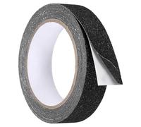 sourcing map Ruban antidérapant en caoutchouc de 2,5 cm x 4,9 m avec texture imperméable et non abrasive pour outils de bricolage, marches d'escalier intérieures et extérieures, rampe - Noir