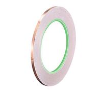 sourcing map Ruban Conducteur Double Face Ruban Feuille Cuivre 4mm x 30m/98.4pied pour Guitare Artisanat Blindage EMI Réparations Électriques