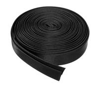 sourcing map Ruban de biais en satin pré-plié à double pli pour couture, matelassage, ourlet, loisirs créatifs, 1,2 cm x 5 m, noir