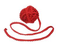 sourcing map Ruban de bordure à pompons de 7,4 m de large, 1 cm de large, rouge vif, pour couture, loisirs créatifs, rideaux, vêtements, oreillers, décoration d'intérieur, 5 mm