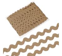 sourcing map Ruban de garniture Rick Rack de 9,9 m, 5 mm à coudre ondulée pour couture, bricolage, emballage de vêtements, décoration de fête de mariage, marron clair