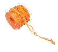 sourcing map Ruban de perles artificielles de 1,9 cm x 9,9 m - Ruban en mousseline de soie - Guirlande de perles artificielles pour loisirs créatifs, maison, fête de mariage, arbre de Noël, orange