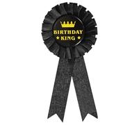 sourcing map Ruban de récompense d'anniversaire, broche pour femme et homme en satin coloré pour corsage en tissu de récompense d'anniversaire, décoration de fête, noir