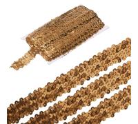 sourcing map Ruban De Sequins Élastique De 11 Mètres Et 3 Rangées De Sequins Plats De 1,2 Pouce, Bande De Sequins Pailletés En Tissu Pour Travaux Manuels, Couture Diy, Couleur Marron