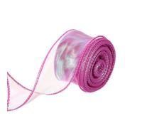 sourcing map Ruban en organza transparent brillant de 4 cm de large - 9 m de long - Violet prune - Pour emballage cadeau, bouquet de mariage, nœuds de gâteaux