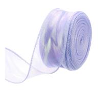 sourcing map Ruban en organza transparent brillant de 40 mm de large, 23 m, violet pastel scintillant, pour emballage cadeau, bouquet, nœuds de mariage