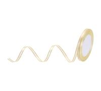 sourcing map Ruban en satin gros-grain de 0,6 cm de large avec bords dorés pour emballage cadeau, bouquet de mariage, blanc crème