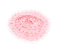 sourcing map Ruban plissé à 2 couches en mousseline de soie pour couture, loisirs créatifs, décoration de robe et décoration d'intérieur - Rose - 5,8 m x 4 cm