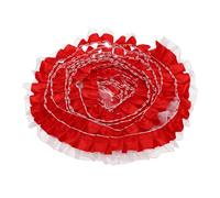 sourcing map Ruban plissé à 2 couches en mousseline de soie pour couture, loisirs créatifs, robe et décoration d'intérieur, 5,8 m x 4 cm, rouge