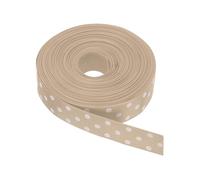 sourcing map Rubans gros-grain de 22,9 m - Marron clair avec pois blancs - Décoration pour travaux manuels, emballage cadeau, mariage, bricolage