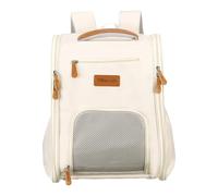 sourcing map Sac à dos de transport pour animal de compagnie, portable et ventilé, tissu Oxford, sac de voyage pour chiens, chats et petits animaux, 32 cm, beige, 1 pièce, conçu pour la randonnée/le