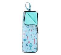 sourcing map Sac à parapluies humides en fibre super fine avec forte absorption d'eau, étui portable étanche pour le rangement, les voyages, la maison et l'extérieur, bleu ciel, 4.9" x 13.4"