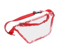 sourcing map Sac banane transparent approuvé par les stades, sac banane imperméable et réglable pour homme et femme, événements sportifs, concerts, Rouge, 10.83" x 5.71"
