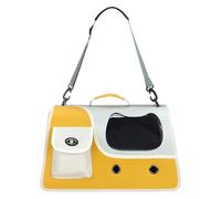 sourcing map Sac de transport souple pour chat, maille de ventilation, sac de transport respirant pour petit chien jusqu'à 7,5 kg (jaune), destiné à la randonnée, au camping, aux voyages